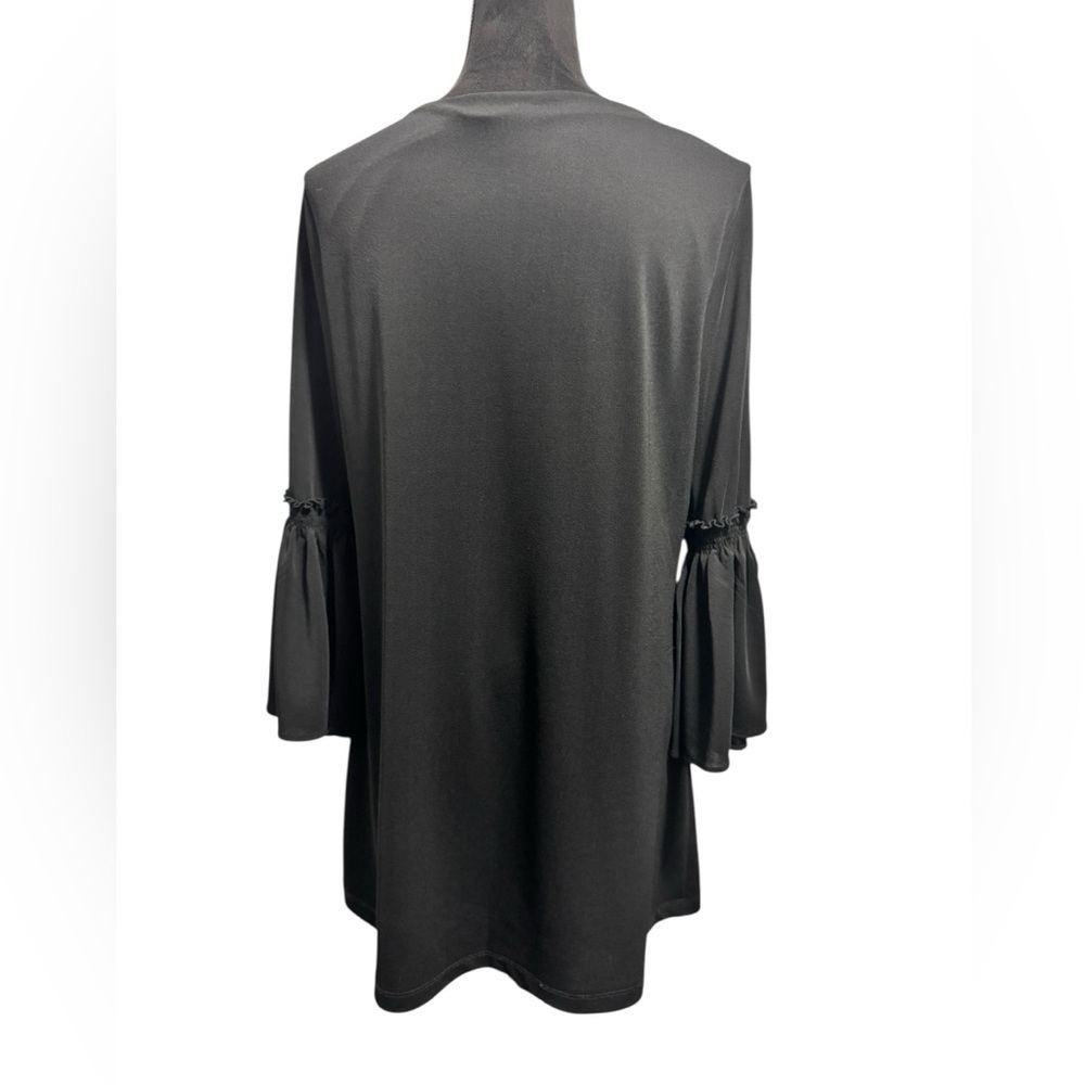 Calvin Klein Long Bell Sleeve Dress Black - Picture 2 of 8